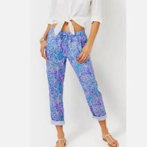 Lilly Pulitzer Linen Taron Pant Medium ‘We Mermaid it” NWT